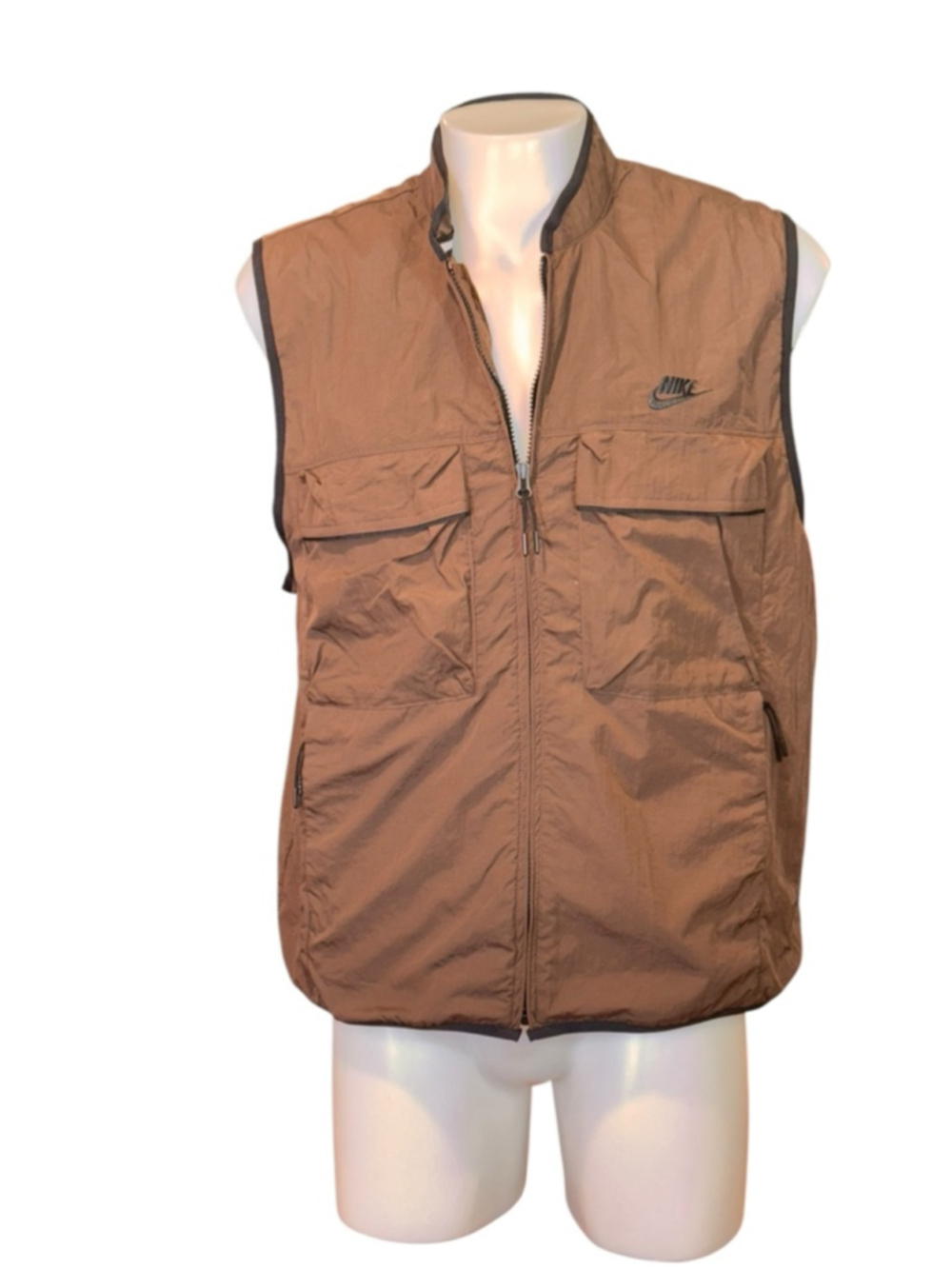 Nike Brown Zip-Front Utility Vest